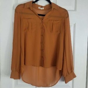 Sheer Blouse dark tan, shirt